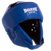 Шолом боксерський відкритий з посиленим захистом верхівки шкірвініл BOXER (2030) M Синій