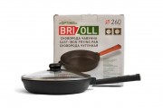 Сковорода чугунная с крышкой Brizoll Optima-Black 240 х 40 мм