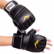 Рукавички для змішаних єдиноборств MMA EVERLAST HEVY BAG (4301SM) S чорний-сірий
