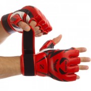 Перчатки для смешанных единоборств MMA Zelart (BO-1374) M Красный-чёрный