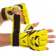 Перчатки для смешанных единоборств MMA Zelart (BO-1374) S Лимонный-чёрный