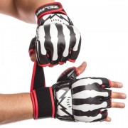 Рукавички для змішаних єдиноборств MMA Zelart (BO-1395) M Білий-червоний-чорний