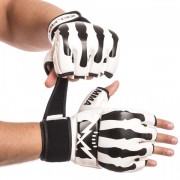Перчатки для смешанных единоборств MMA Zelart (BO-1395) M Белый-чёрный