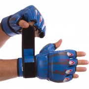 Перчатки для смешанных единоборств MMA Zelart (BO-1394) M Синий