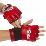 Рукавички для змішаних єдиноборств MMA шкіряні FAIRTEX (FGV12) L Червоний