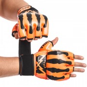 Перчатки для смешанных единоборств MMA Zelart (BO-1395) S Оранжевый-чёрный