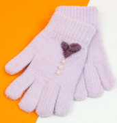 Перчатки для девочек подростков XL XXL (арт. 21-25-28) фиолетовые 