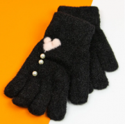 Перчатки для девочек подростков XL XXL (арт. 21-25-28)  черные