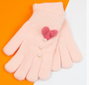 Перчатки для девочек подростков XL XXL (арт. 21-25-28) светло розовые