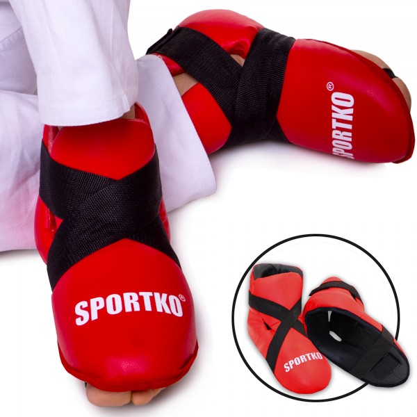 Футы защита ног для единорборств SPORTKO (ЗС1 SP-4707) M красный