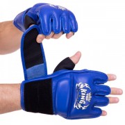 Рукавички для змішаних єдиноборств MMA шкіряні TOP KING Ultimate (TKGGU) M Синій