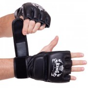 Перчатки для смешанных единоборств MMA кожаные TOP KING Super (TKGGS) S Черный