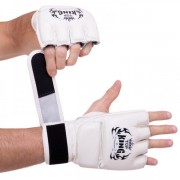 Перчатки для смешанных единоборств MMA кожаные TOP KING Super (TKGGS) L Белый