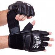 Рукавички для змішаних єдиноборств MMA шкіряні TOP KING Ultimate (TKGGU) XL Чорний