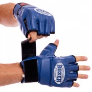 Рукавички для змішаних єдиноборств MMA шкірвініл BOXER (5021) L Синій