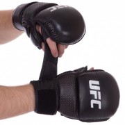 Рукавички для змішаних єдиноборств ММА шкіряні UFC PRO MMA Combat (UCK-75195) XL Чорний