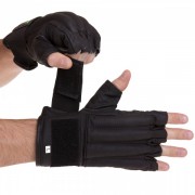 Снарядные перчатки кожаные ZELART (VL-3097)  M Черный