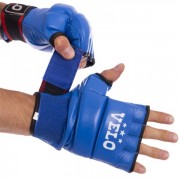Рукавички для змішаних єдиноборств MMA шкіряні VELO (ULI-4023) S Синій