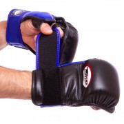 Перчатки для смешанных единоборств ММА кожаные TWINS (GGL-1) M Черно-Синий