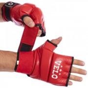 Рукавички для змішаних єдиноборств MMA шкіряні VELO (ULI-4023) XL Червоний