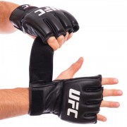 Рукавички для змішаних єдиноборств MMA шкіряні UFC Pro (UHK-69908) S Чорний