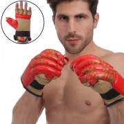 Снарядные перчатки кожаные ZELART (ZB-4226) L Красный