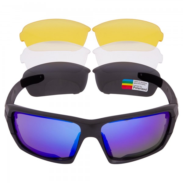 Cпортивні сонцезахисні окуляри ROLLBAR у футлярі (TY-6938) polirazed чорний