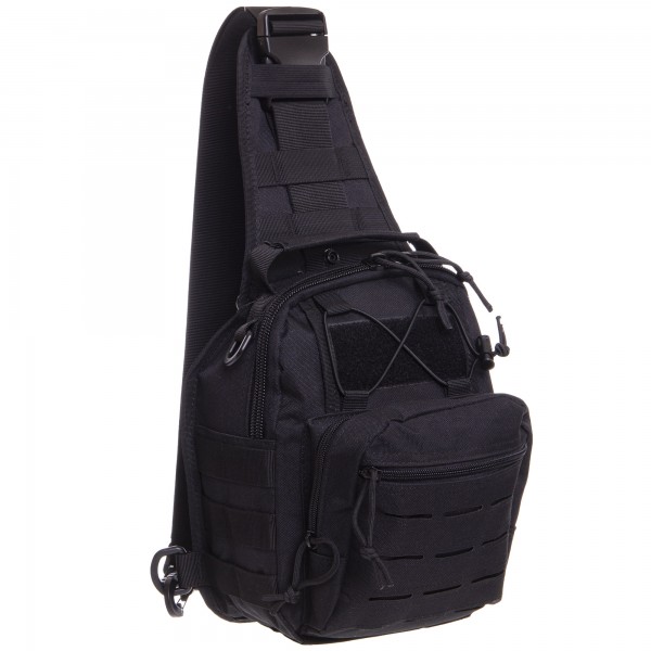 Рюкзак тактический (Сумка-слинг) с одной лямкой SILVER KNIGHT (YQS-099) 10л черный