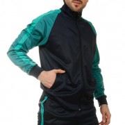 Кофта спортивная LIDONG (LD-6803) 2XL Темно-синий-бирюзовый