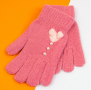 Перчатки для девочек подростков M (арт. 21-25-28) розовые