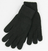 Двойные мужские вязаные перчатки зимние шерстяные XL Черный (арт. 21-5-27)