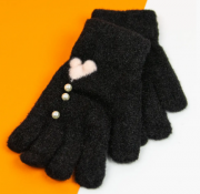 Перчатки для девочек подростков L (арт. 21-25-28)  черные
