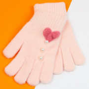 Перчатки для девочек подростков L (арт. 21-25-28) светло розовые