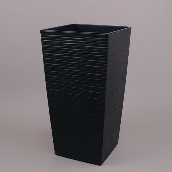 Горщик пластмасовий Flora із вкладом чорний 40х40см.