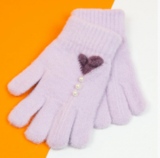 Перчатки для девочек подростков L (арт. 21-25-28) фиолетовые