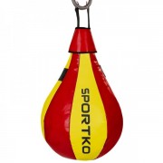 Груша боксерская подвесная SPORTKO (GP-3) 60x35см Красный-желтый