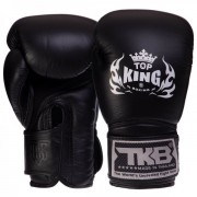 Рукавички боксерські шкіряні TOP KING (TKBGSA) 8 унцій Чорний