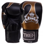 Рукавички шкіряні боксерські TOP KING (TKBGEM-01) 16 унцій Чорний - золотий