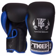 Рукавички шкіряні боксерські TOP KING (TKBGRB) 12 унцій Чорний - синій