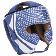 Шлем боксерский в мексиканском стиле кожаный VELO (VL-2225) L Синий