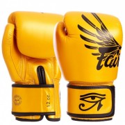 Перчатки боксерские кожаные FAIRTEX (BGV1-FALCON) 16 унций Золотой-черный