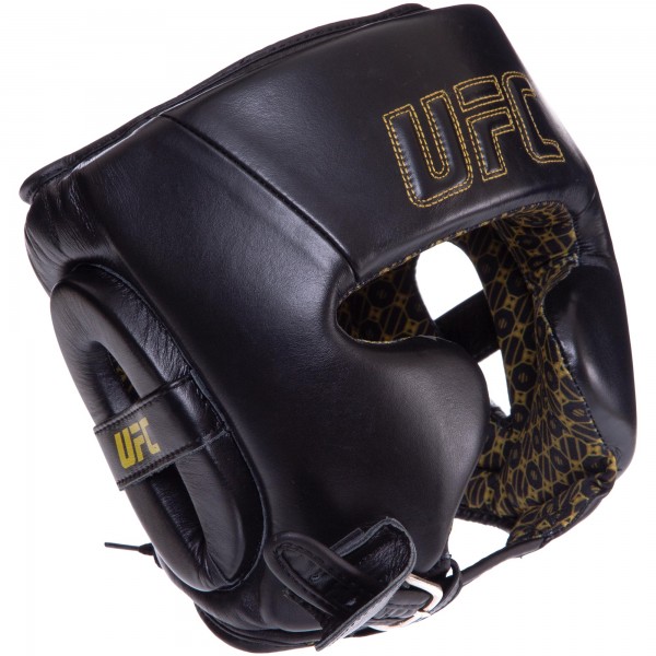 Шлем боксерский в мексиканском стиле кожаный UFC PRO Prem Lace Up (UHK-75054) M Черный