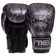Перчатки боксерские кожаные TOP KING (TKBGSS-02) 8 унций Черный - серебряный