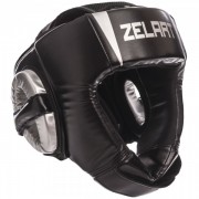 Шлем боксерский открытый ZELART (BO-1324) L Черный-серебряный
