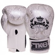 Перчатки боксерские кожаные TOP KING (TKBGSS-02) 16 унций Белый - серебряный