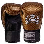 Перчатки боксерские кожаные TOP KING (TKBGEM-02) 14 унций Черный - золотой