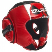 Шлем боксерский открытый ZELART (BO-1316) M Черный-красный