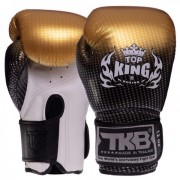 Рукавички шкіряні боксерські TOP KING (TKBGSS-01) 10 унцій Чорний - золотий