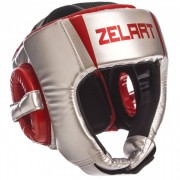 Шолом боксерський відкритий ZELART (BO-1324) XL Срібно-червоний