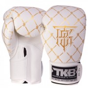 Перчатки боксерские кожаные TOP KING (TKBGCH) 12 унций Белый - золотой